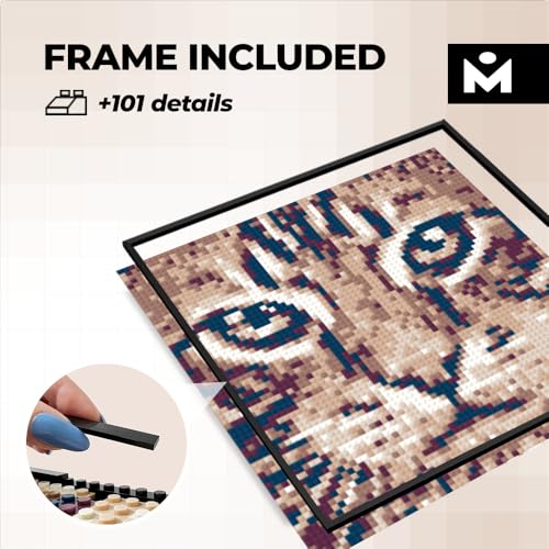 MOZABRICK Color S Custom Photo Mosaic Building Set | DIY Craft Kit for Brick Wall Art Creation from Any Photo | Personalized Gift | Framed Building Blocks Portrait | Pixel Art Building Kit 20x20 in — view 3