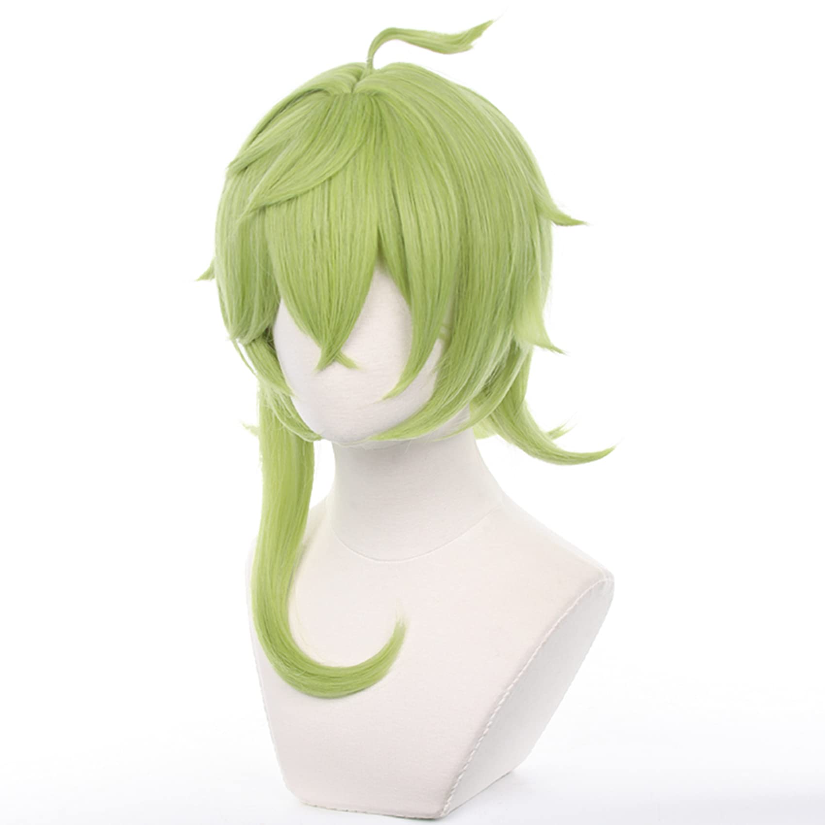 Green Short Cosplay Wig for Men with Bangs Heat Resistant Synthetic Costume Hairs for Adult Women Halloween Comic Con Replacement Wigs - Image 3