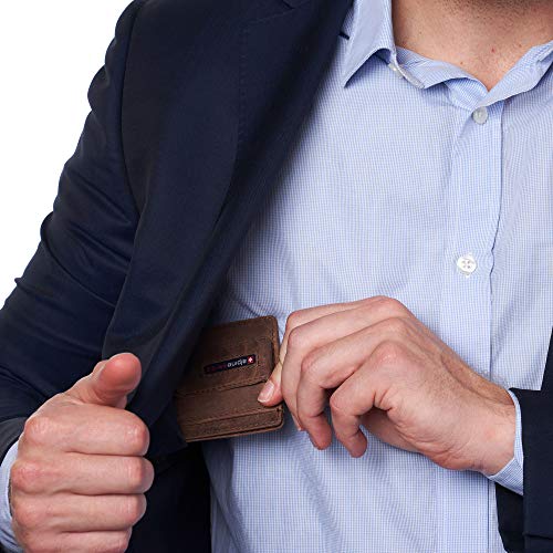 Image of Alpine Swiss RFID Dermot Money Clip Front Pocket Wallet For Men Leather Hampton Collection Nubuck Tan