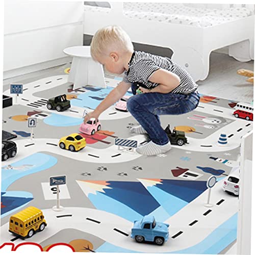 Asakkura Children'S Traffic Game Mat Kids Play Mat Baby Grijpende Vloermatten Baby Speelkleed Baby Kruipen Mat Vloerkussens Voor Kinderen Verkeer Kaart Plat Mat Kind Kruipen Mat Nordic - Afbeelding 6
