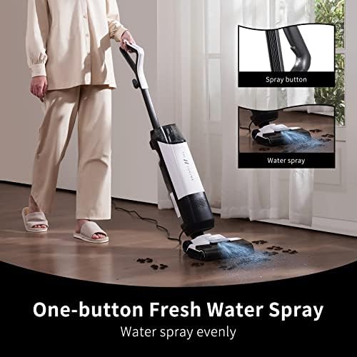 VAL CUCINE Wet Dry Vacuum Cleaner,3-in-1 Vacuum Cleaner Mop with Dual-tank, Lightweight Multi-Surface Hard Floors Cleaning with Self-Cleaning Design