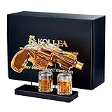 Birthday Gifts for Men Dad, Kollea Gun Whiskey Decanter Set with Shot Glass, Cool Anniversary Christmas Gifts Ideas for Him Husband Brother, Funny Military Retirement Present, Home Bar Drinking Party