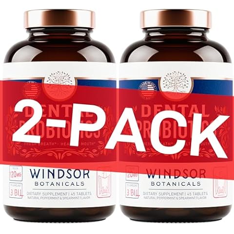 Oral Probiotics for Teeth and Gums - 3BN CFU Lactobacillus Salivarius, Paracasei, K12 Pro B, Inulin Dental Probiotics for Bad Breath Treatment, Gum Health - 90 Best Breath Oral Probiotic Mint Tablets Cover