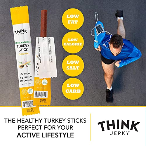 Think Jerky, All-Natural Turkey Sticks (0.5 Ounce Sticks, Pack Of 20 Sticks) - Sugar Free, Gluten Free, Non Gmo, No Nitrates, Keto Friendly, Paleo, High Protein, Low Carb #TOP4