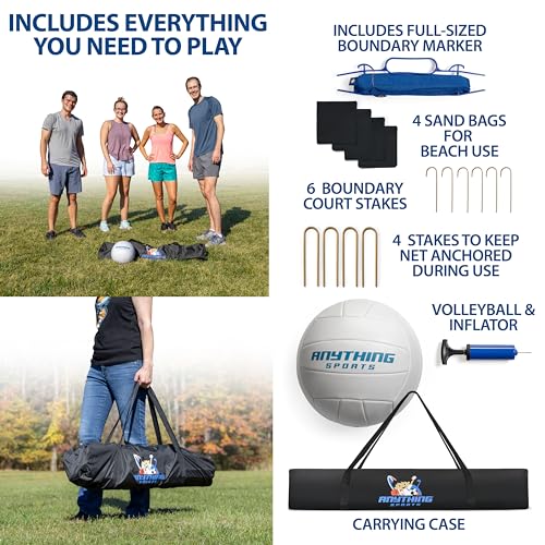 Freestanding Indoor/Outdoor Volleyball Net (20 Feet) - Thumbnail 2