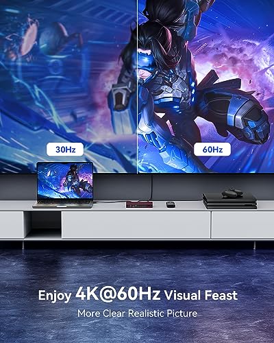 HDMI Switch 3 in 1 Out 4K@60Hz, GANA HDMI Splitter Switcher with Remote, Aluminum HDMI 2.0 Switch Box Hub for 3D, HDCP2.2, HDR, Compatible with Xbox, PS5/4/3,Fire Stick,Roku,Blu-Ray Player, Claret
