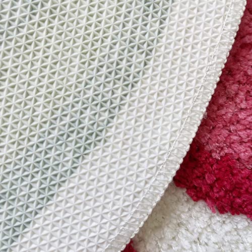 Ukeler Cute Cherry Bathroom Rug For Kids Non Slip Absorbent Bath Mat Washable Shaggy Bedroom Decor Plush Bath Rug For Shower 23.6''X19.7'' #TOP6