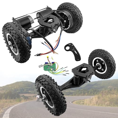 Zowdrix Mountain Skateboard UmrüStsatz Mit StäRkerem Motor, HöChstgeschwindigkeit 40 Km/H, 8-Zoll-Reifen Und LCD-Fernbedienung FüR Offroad-Abenteuer 2WD-Remote