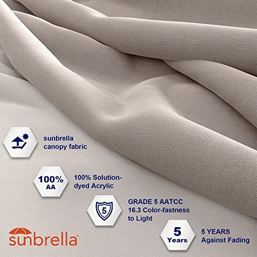 Grand Patio Outdoor 12 Ft Offset Sunbrella Umbrella, Curvy Aluminum Cantilever Patio Umbrella With Base (Beige) #TOP3