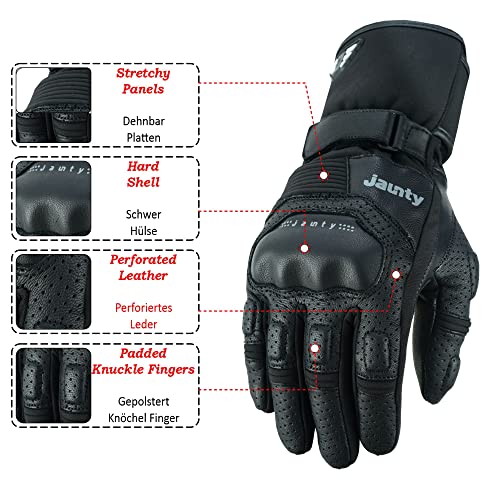 Jaunty Motorcycle Gloves Summer Leather Motorbike Racing Gloves, Touch Screen Motorcycle Protective Gloves, Mountain Bike Perforated Breathable Biker Gloves For Men & Women (Medium) #TOP1