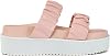 ESSEX GLAM Womens Chunky Platform Heel Sandals Ladies Ruched Straps Slip On Slider Summer Mules Shoes