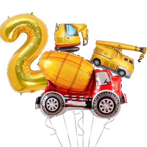Image of Construction Birthday Supplies - 2 Years Old, Balloon Garland Kit for Quarantine Party Decorations