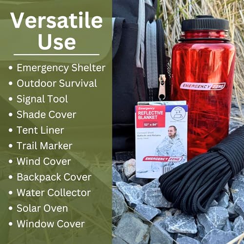 Image of [50 Pack] Thermal Reflective Emergency Blanket 52 inchx84 inch | Emergency Mylar Blankets | Survival Blanket for Survival Supplies | Camping, Hiking, or Emergencies