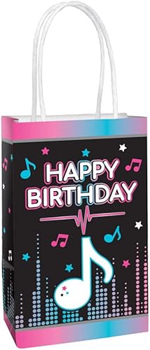 Bolsas de papel kraft multicolor "Happy Birthday" famosas en Internet, 8.25 x 5 x 3.25 pulgadas, 8 piezas, perfectas para fiestas, regalos y