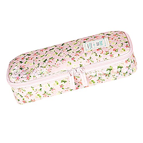 Preisvergleich Produktbild Federmäppchen wasserdicht,iSpchen Garten Cartoon Blumen Stift multifunktionale Schreibwaren Tasche Federmäppchen für Schulmädchen Hell-Pink EINWEG