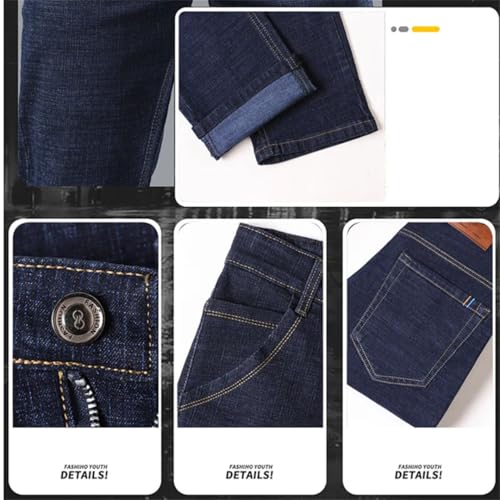 Men's Comfortable Jeans Soft Commute Pants Slim Fit Designer Straight Leg Business Denim Trousers2