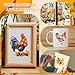 Shejdgart Chicken Rub on Transfers for Crafts - 6 Sheets Farm Rub on Transfer Stickers for Furniture Sunflower Rub on Transfers for Wood Glass Scrapbook DIY Home Decor 11.8x7.9 Inch