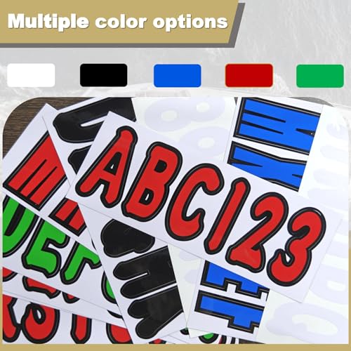 Image of 24 Sheets 3 Inch Blue Boat Identification Stickers | Fit Boat Engine Decor Blue Self Adhesive Vinyl Letters and Numbers Stickers