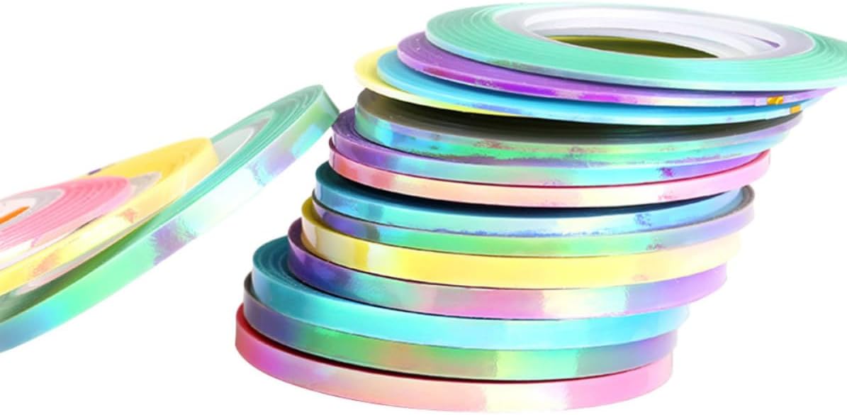 Shining Nail Art Line Tape PP 18 Rolls for Manicure and Pedicure