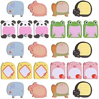 VEGCOO Sticky Notes Set, Self-Adhesive Cute Animals Sticky Notes, Different Shapes Notes for School Mark/Office Memo/Super Fun Multipurpose Sticky Notes (C)