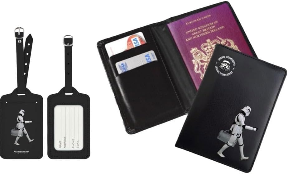 Travel Set – Star Wars Passport Cover & Luggage Tag, Geek Travel Accessories for Fans