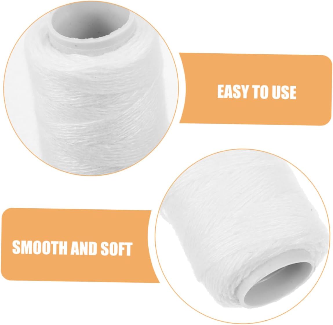 6pcs White Cotton Thread for Facial Hair Epilator Threading