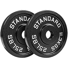 NEXO Steel Olympic 25LB Plate Pair - Olympic 2 inch Premium Hammertone 2x 25 Pound Barbell Weights