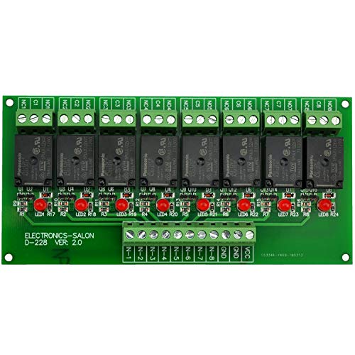Electronics-Salon 8 Channel 10Amp SPDT Power Relay Module Board (Operating Voltage: DC 12V)
