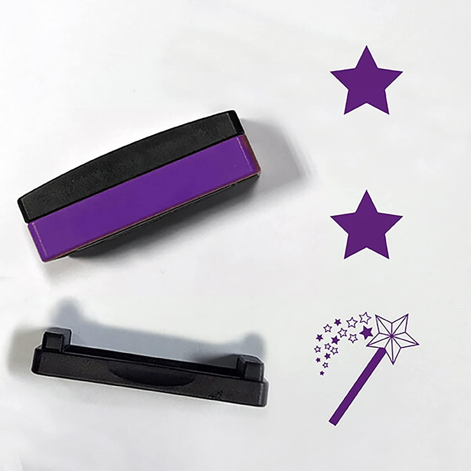2 Stars and A Wish Pre-Inked Purple School Marking Stamper - Primary Teaching Services