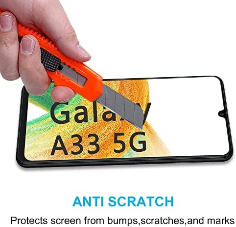 Didisky [ 2 Pack ] Tempered Glass Screen Protector for Samsung Galaxy A33 5G, Soft Touch,Easy to Install,Transparent