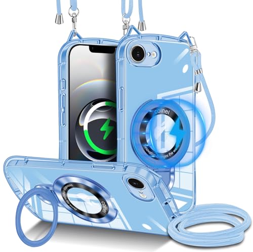 BOOERUL iPhone 16e/iPhone17e �N���A �P�[�X ���炵���V���v�� �L���ɃX�g���b�v���t�� Magsafe �Ή� ���C�����X�[�d�Ή� iPhone16E/17E SE4 �P�[�X ���^ �y�� �X�g���b�v �������߉\ �ԍڑΉ� 12