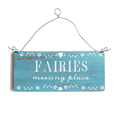 Image of Sass & Belle Wooden Hanging Plaque - Fairies Meeting Place