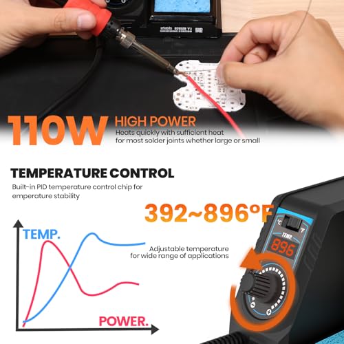 Image of 926LED V1 110W High-Power Compact Soldering Iron Station Kit w Temp Control