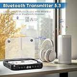 Portable CD Player with Bluetooth 5.3, Rechargeable CD Player for Home, Built-in HiFi Speakers, Headphones, LCD Screen, Supports CD/AUX/USB and Repeat Modes,Black - Image 5