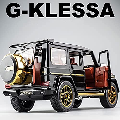 Image of Exquisite car Model 1 /24 Benz G63 AMG Model Car, Zinc Alloy Pull Back Toy car with Sound and Light for Kids Boy Girl Gift (Black)