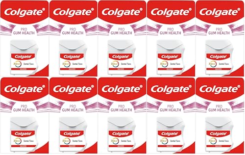 Colgate Total Dental Floss (Pack of 10) + V4L 125 Sheets Multifold Paper Towel Free