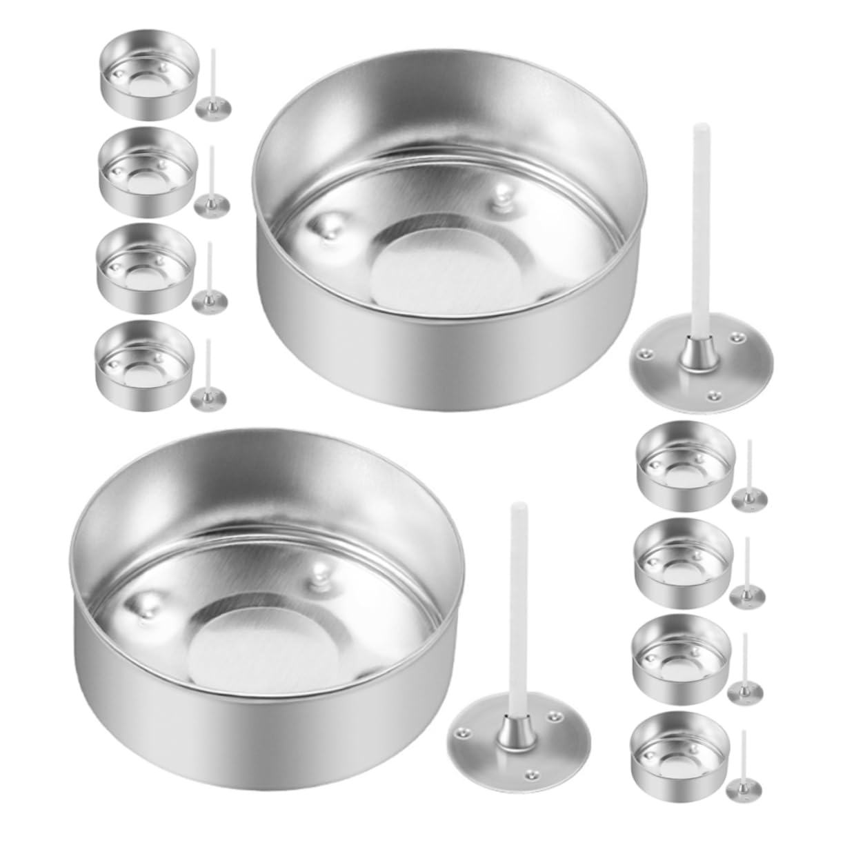 BATHVEVE 1set Tazze Di Candela Alluminio Con Stoppini Per Creazioni Fai Da Te Contenitori Per Portacandele e Progetti Artigianali Design Pratico e Portatile Per Decorazioni Domestiche