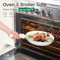 Chef Power Ceramic Nonstick Pots and Pans Set 19 Piece with Detachable Handle, Induction Dishwasher Oven Safe Cookware Set, RV Kitchen Set Removable Handle (Light Blue) — image 7