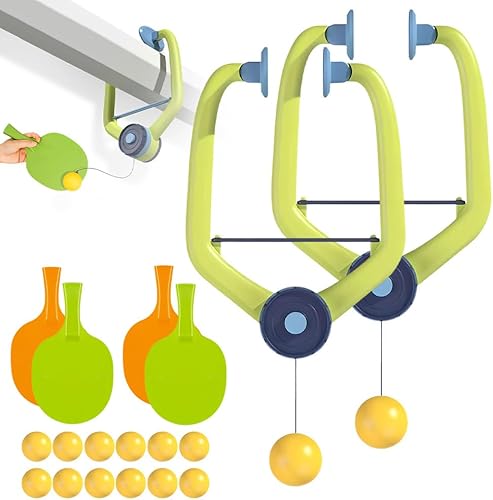 Miniatura 8 de Juego de Ping Pong para Puerta Sobre la Puerta, Juego de Entrenamiento de Tenis de Mesa Ajustable y Colgante Portátil, Juego de Puerta de Ping Pong