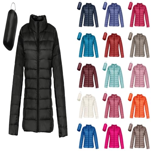 Winter Coats For Women Puffer Short Down Jackets Casual Lightweight Packable Stand Collar Zip Up Coats With Pockets