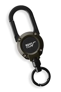 【ROOT CO.】 GRAVITY MAGREEL 360 Carabiner Reel with Built-In Magnet (Khaki/Matte)