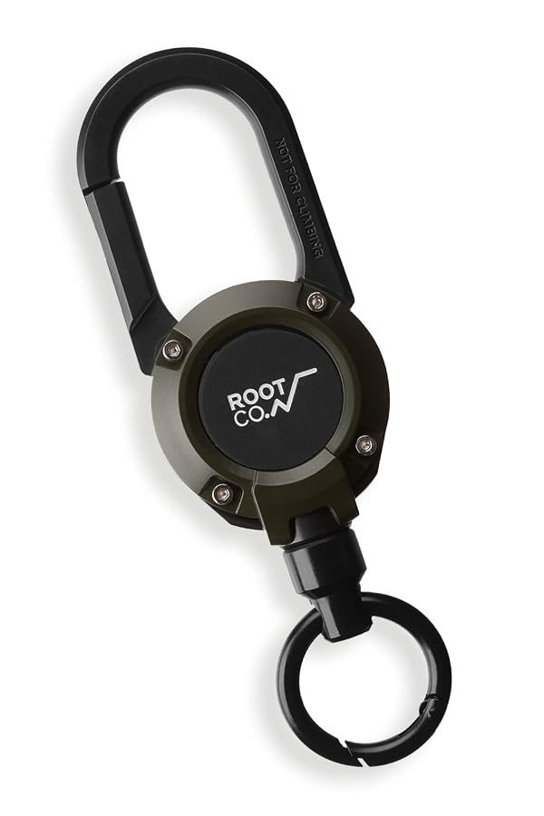 Gravity MAGREEL 360 (Khaki), Retractable Badge/iPhone Case/Key Holder with Carabiner Clip | 33.4" / 85cm Reel Retractable Heavy Duty | Max Loading Weight 10.5 oz / 300g by ROOT CO. - Used condition - US$30.63