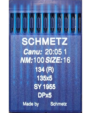 Schmetz Agujas para máquina de coser industrial: 134 (R) - 100/16 (caja de 100) - Compra 2 Get 3rd Gratis! + Enhebrador de agujas (3 cajas por el precio de 2)