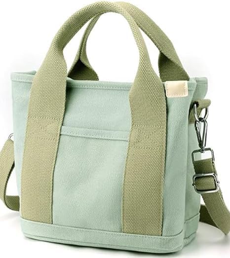 Small Tote Bag with Zipper, 2024 Canvas Multi-Pocket Crossbody Bag Shoulder Bag Satchel Hobo Bag Messenger Bag