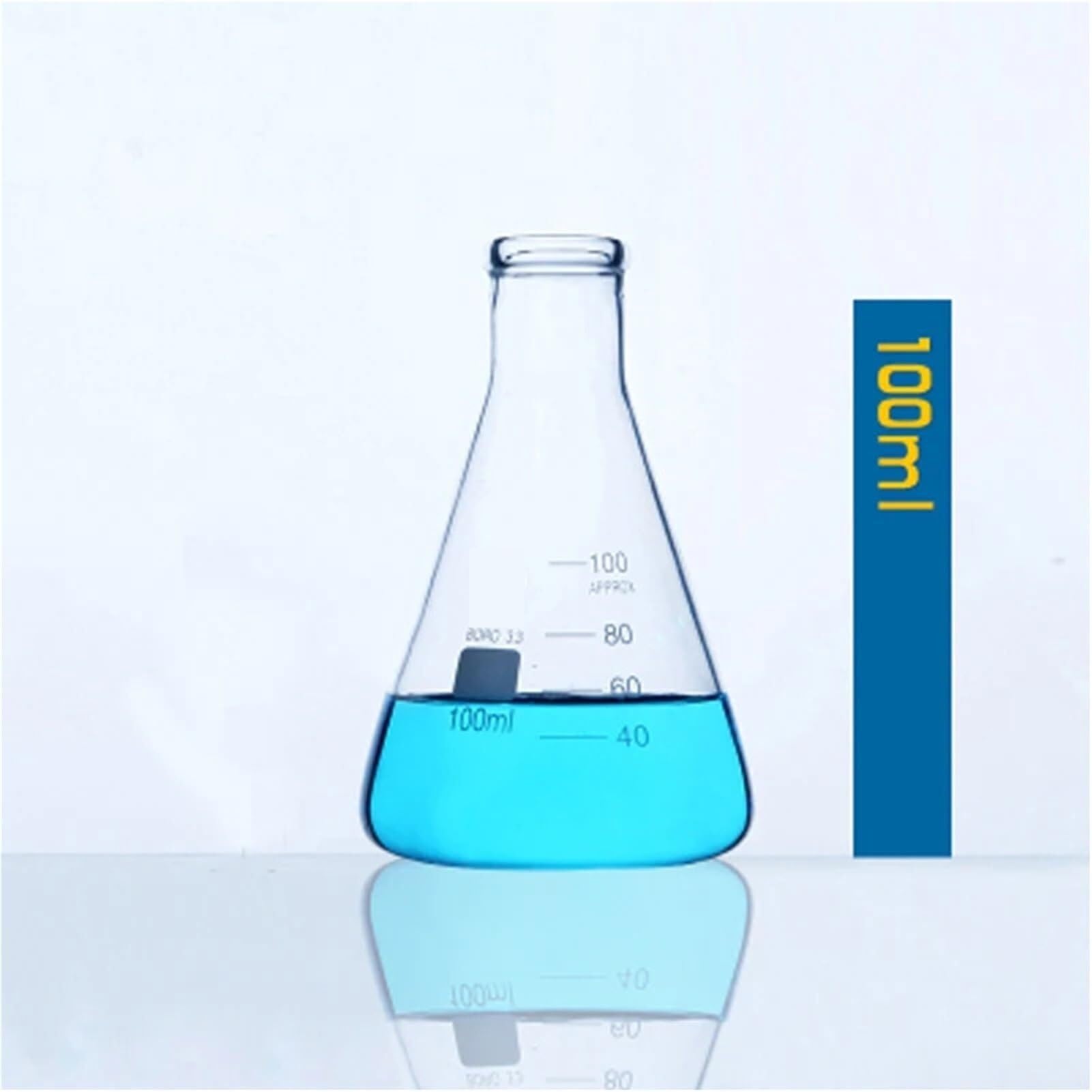 Juego de matraces de vidrio, 1 juego de matraz cónico de vidrio de borosilicato alto, matraz Erlenmeyer triangular, botella de resistencia for laboratorio