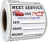 SMARSTICKER 500 pcs Oil Change Service Due Reminder Window Stickers Static Cling 1.75x1.75 inch Low-