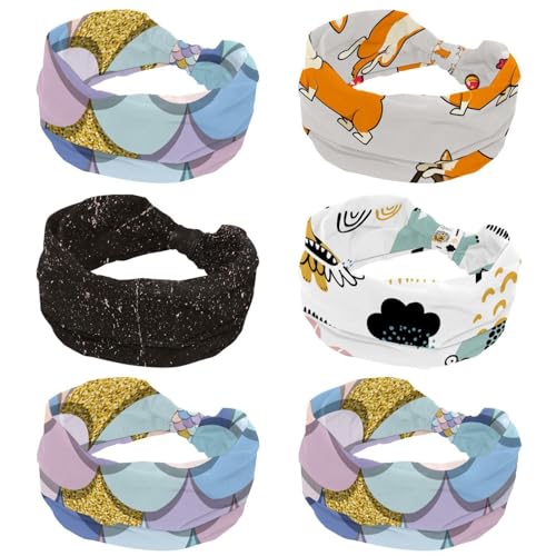 Bandeaux larges femme motif Corgi pour yoga sport et sueur