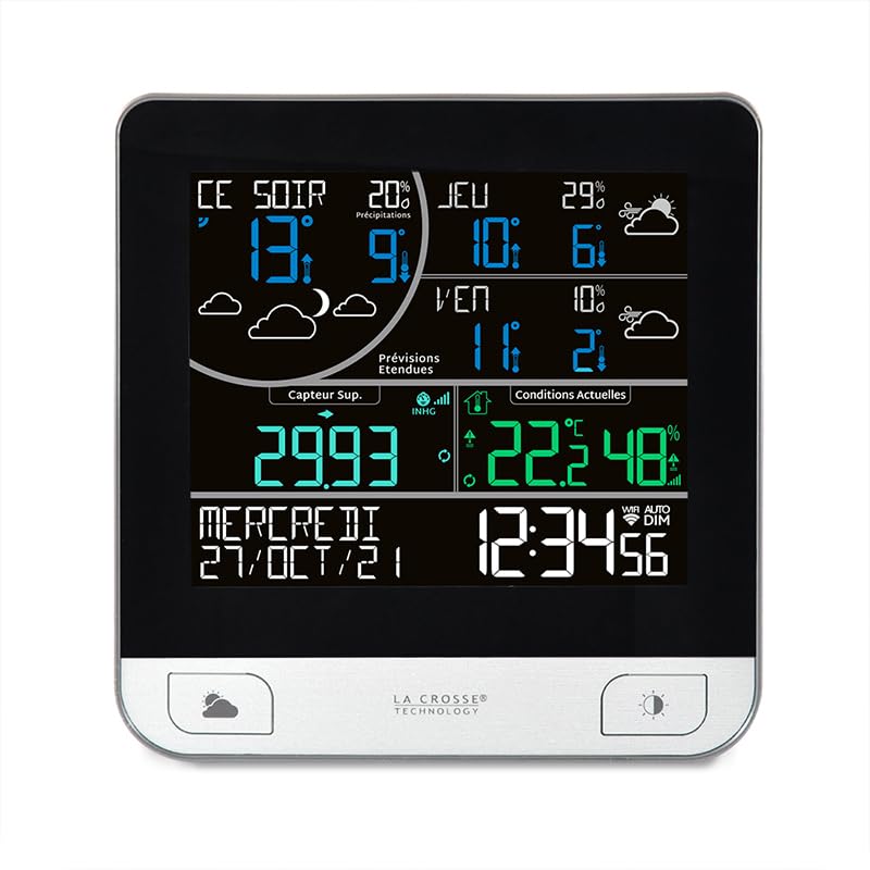 La Crosse Technology - LW3101 Station Météo Wifi avec Prévisions 3 Jours - Silver