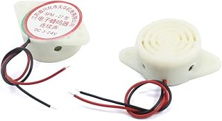 Aexit 2Pcs DC Relays 3-24V SFM-27 Continous Beep Piezo Active Warning Buzzer & Chime Electronic Buzzer