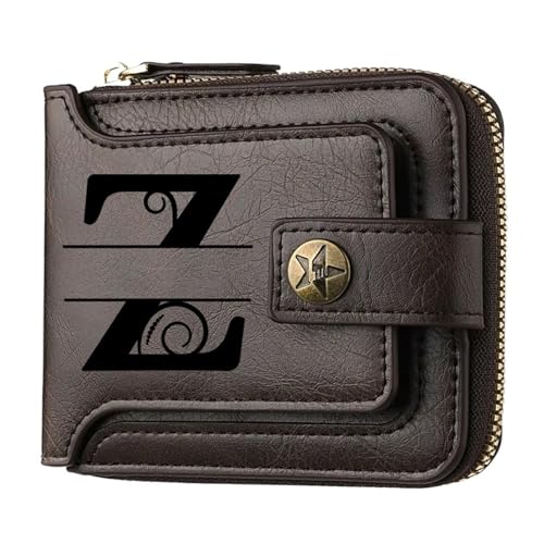 Portefeuille en cuir marron gravé pour homme avec finition personnalisée